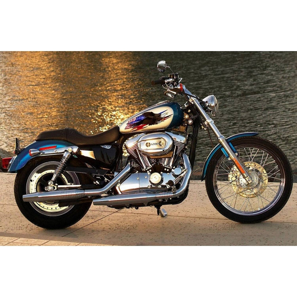 USA Flag Motorcycle Vinyl, American Pride Full Color Bike Side Graphics, Bold Eagle Bike Side Graphics