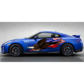 US Bald Eagle Car Graphics, American Pride Car Wrap, US Flag Car Vinyl