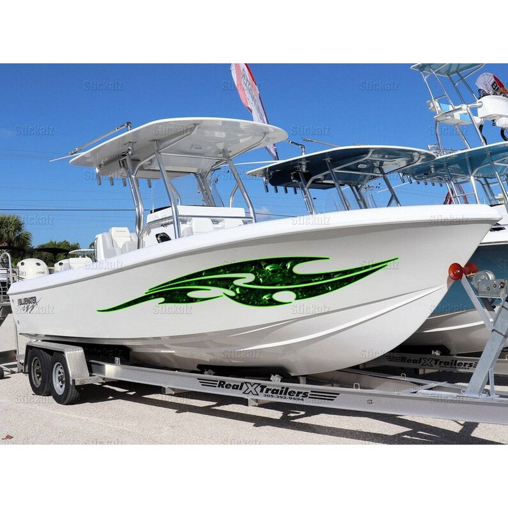 Scull Watercraft Graphics Full Color Racing Stripes, Scull Wrap, Scull Boat Vinyl, Full Color Cigar Boat Graphics Vinyl Decal
