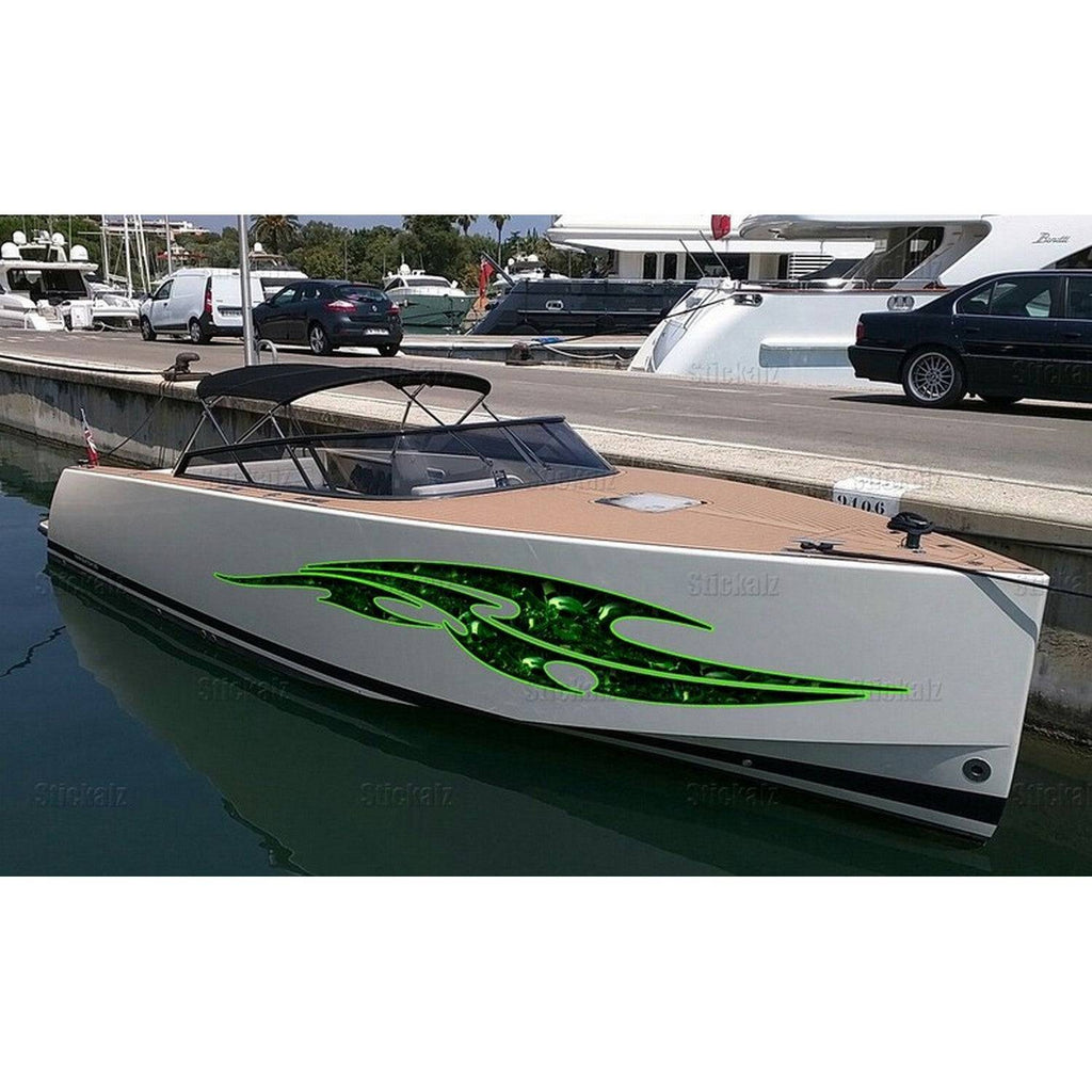 Scull Watercraft Graphics Full Color Racing Stripes, Scull Wrap, Scull Boat Vinyl, Full Color Cigar Boat Graphics Vinyl Decal