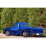 Blue Tribal Skulls Truck Wrap, Tribal Skulls Truck Side Full Color Vinyl Sticker