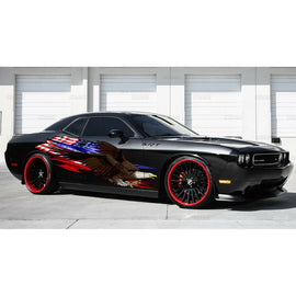 US Bald Eagle Car Graphics, American Pride Car Wrap, US Flag Car Vinyl