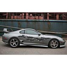 Load image into Gallery viewer, Ripped Metal Racing Scull Car Wrap, Scull Car Vinyl, Flag Car Graphics