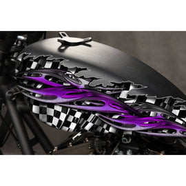 Tribal Checkered Flag Bike Vinyl Graphics, Tribal Checkered Flag Bike Sticker, Checkered Flag Dirt Bike Full Color Vinyl Sticker Tribal Sport Bike Decal Graphics