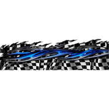 Load image into Gallery viewer, Tribal Checkered Flag Truck Graphics, Tribal Checkered Flag Truck Side Full Color Vinyl Sticker, Tribal Racing Flag Truck Vinyl Side Graphics, Tribal Flag Car Sticker