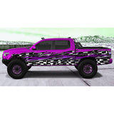 Purple Tribal Checkered Flag Truck Graphics, Tribal Flag Car Sticker