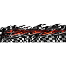 Load image into Gallery viewer, Tribal Racing Flag Truck Graphics, Tribal Checkered Flag Truck Side Full Color Vinyl Sticker, Tribal Racing Flag Truck Vinyl Side Graphics, Tribal Flag Car Sticker