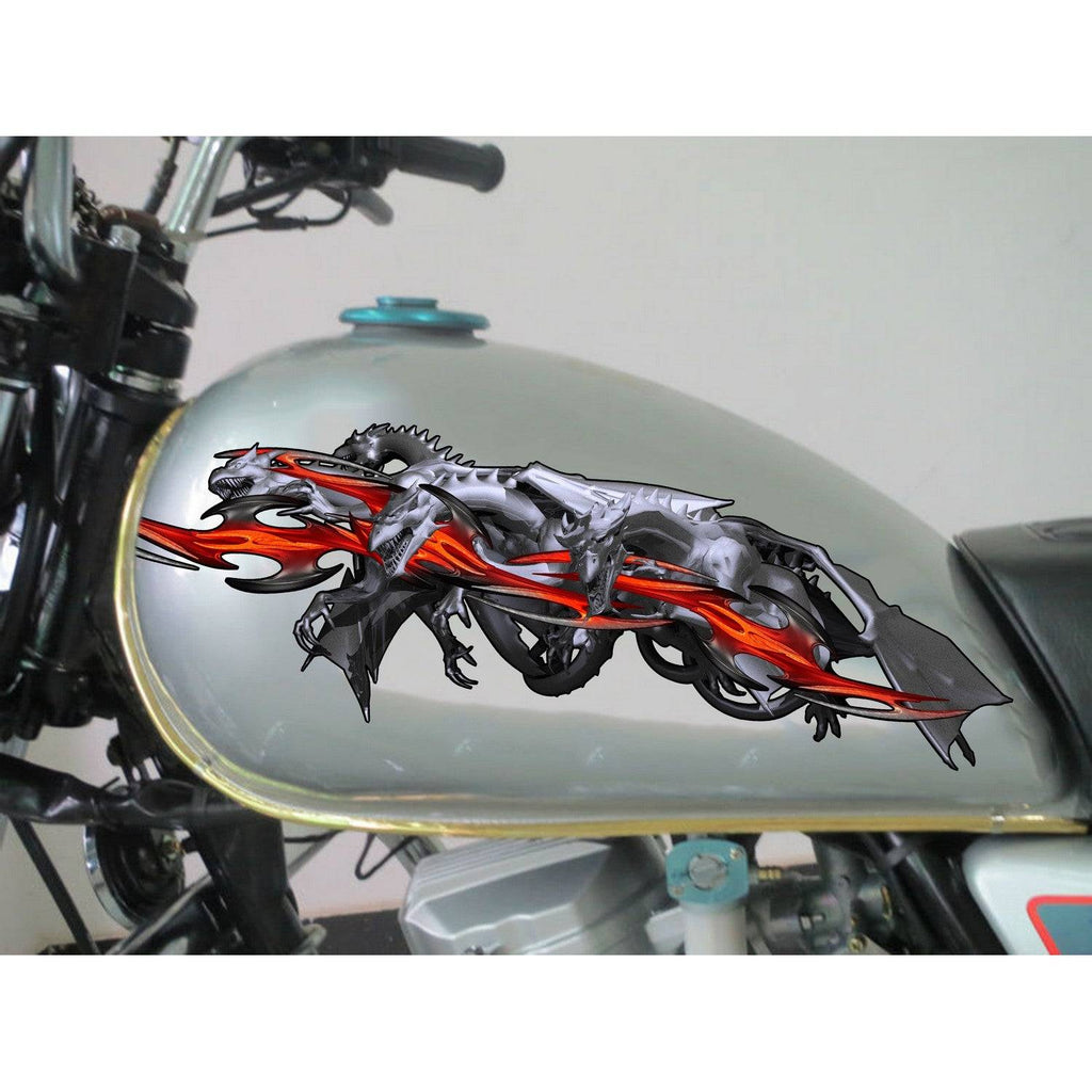 Tribal Dragon Bike Sticker, Dragon Dirt Bike Full Color Vinyl Sticker Tribal Dragon Sport Bike Decal Graphics
