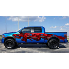 Load image into Gallery viewer, Red Dragon Full Color  Truck Side Graphics, Tribal Dragon 3D Truck Vinyl, Tribal Dragon Truck Side Graphics, Tribal Dragon Truck Vinyl, Tribal Dragon Truck Decal, Tribal Dragon Truck Sticker