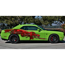 Load image into Gallery viewer, Red Tribal Dragon Car Wrap, Tribal Dragon Car Decal,  3D Tribal Dragon Car Sticker, Tribal Dragon Car Graphics, Tribal Dragon Racing Stripes Vinyl Decal