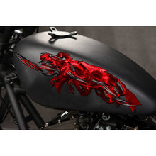Load image into Gallery viewer, Red Dragon Bike Sticker, Dragon Dirt Bike Full Color Vinyl Sticker, Tribal Dragon Sport Bike Decal, Tribal Dragon Bike Decal, Tribal Dragon Bike Vinyl Graphics, Tribal Dragon Bike Tank Sticker