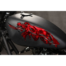 Red Dragon Bike Sticker, Dragon Dirt Bike Full Color Vinyl Sticker, Tribal Dragon Sport Bike Decal, Tribal Dragon Bike Decal, Tribal Dragon Bike Vinyl Graphics, Tribal Dragon Bike Tank Sticker