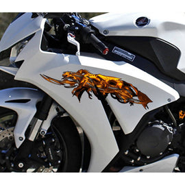 Tribal Dragon Bike Sticker, Dragon Dirt Bike Full Color Vinyl Sticker, Tribal Dragon Sport Bike Decal, Tribal Dragon Bike Decal, Tribal Dragon Bike Vinyl Graphics, Tribal Dragon Bike Tank Sticker