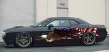 Load image into Gallery viewer, Full Color Car Decal Bold Eagle Flag Car Stickers US Flag Ripped Metal Car Vinyl Decal For Car Wrap Vinyl Graphics Car Side Auto Vinyl Decal
