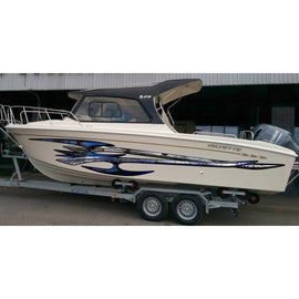 Tribal Boat Vinyl Graphics, 3D Tribal Boat Wrap, Tribal Boat Vinyl, Tribal Watercraft 3D Graphics Full Color