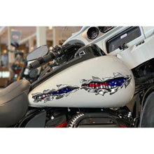 Load image into Gallery viewer, Ripped Metal Full Color Bike Decal, USA Flag Chopper Vinyl, USA Flag Crotch Rocket Graphics