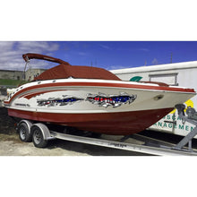 Load image into Gallery viewer, Ripped Metal USA Flag Wrap, US Flag Boat Vinyl, US Flag Watercraft Graphics Full Color