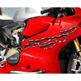 Ripped Metal Bike Vinyl Graphics, Ripped Metal Bike Sticker, Ripped Metal Dirt Bike Color Sticker, Ripped Metal Sport Bike Graphics, Ripped Metal Motorcycle Sticker
