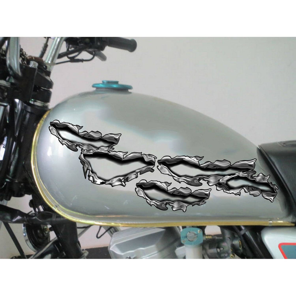 Ripped Metal Bike Vinyl Graphics, Ripped Metal Bike Sticker, Ripped Metal Dirt Bike Color Sticker, Ripped Metal Sport Bike Graphics, Ripped Metal Motorcycle Sticker