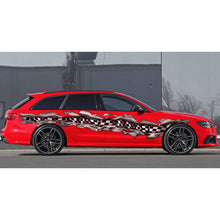 Load image into Gallery viewer, Ripped Metal Checkered Flag Car Wrap, Checkered Flag Car Decal, Checkered Car Sticker, Checkered Car Graphics, 3D Checkered Flag Racing Stripes Vinyl Decal