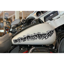 Load image into Gallery viewer, Ripped Metal Checkered Flag Bike Vinyl Graphics, Ripped Metal Checkered Flag Bike Sticker, Checkered Flag Dirt Bike Color Sticker, Checkered Flag Sport Bike Graphics