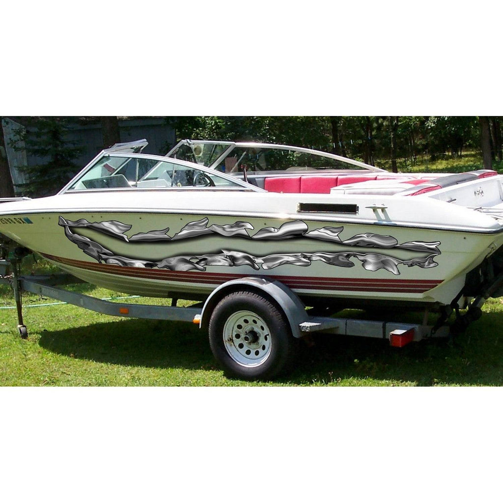 Ripped Metal Boat Graphics, Ripped Metal Boat Decal, Ripped Metal Boat Sticker, Ripped Metal Boat Vinyl Graphics