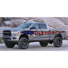 Load image into Gallery viewer, Ripped USA Flag Truck Graphics, USA Flag Truck Side Full Color Vinyl Sticker, USA Flag Truck Vinyl Side Graphics, American Flag Car Sticker