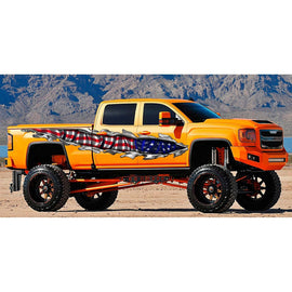 Ripped USA Flag Truck Graphics, USA Flag Truck Side Full Color Vinyl Sticker, USA Flag Truck Vinyl Side Graphics, American Flag Car Sticker