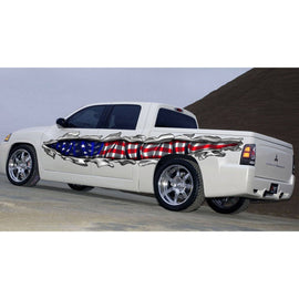Ripped USA Flag Truck Graphics, USA Flag Truck Side Full Color Vinyl Sticker, USA Flag Truck Vinyl Side Graphics, American Flag Car Sticker