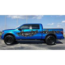 Load image into Gallery viewer, Ripped Metal Checkered Flag Car Wrap, Racing Flag Car Vinyl, Car Graphics